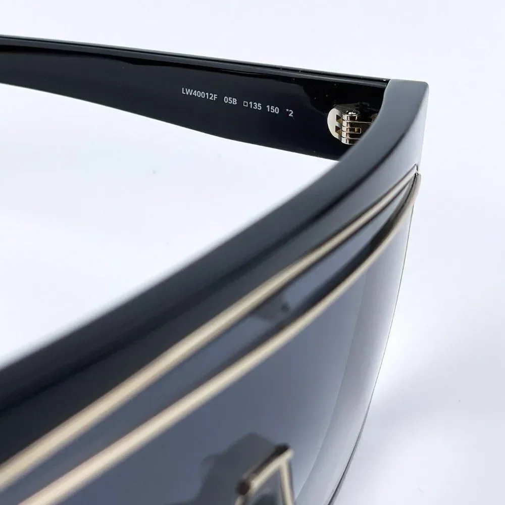 NEW Loewe LW40012F FILIPA MASK 05B Black Gradient Smoke Shield Women Sunglasses